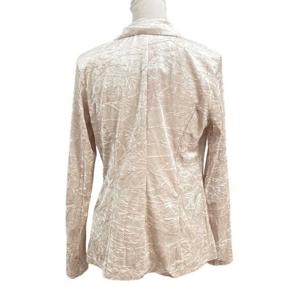 NWT 525 AMERICA CREAM CHAMPAGNE CRUSHED VELVET BLAZER - XS - Picture 3 of 11